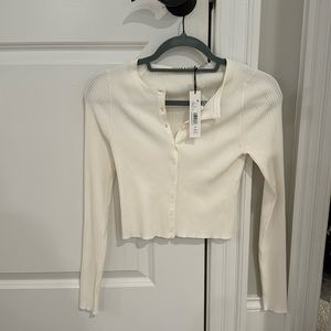 Alice and Olivia NWT Soft White Button Cardigan/Sweater Size Small